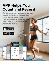 2 in 1 Smart Jump Rope, APP Control & Data Record, Cordless Jumping Rope with Counter for Women, Men, All Age, Adjustable Skipping Rope for Cardio Fitness in Limited Home Space & Outdoor